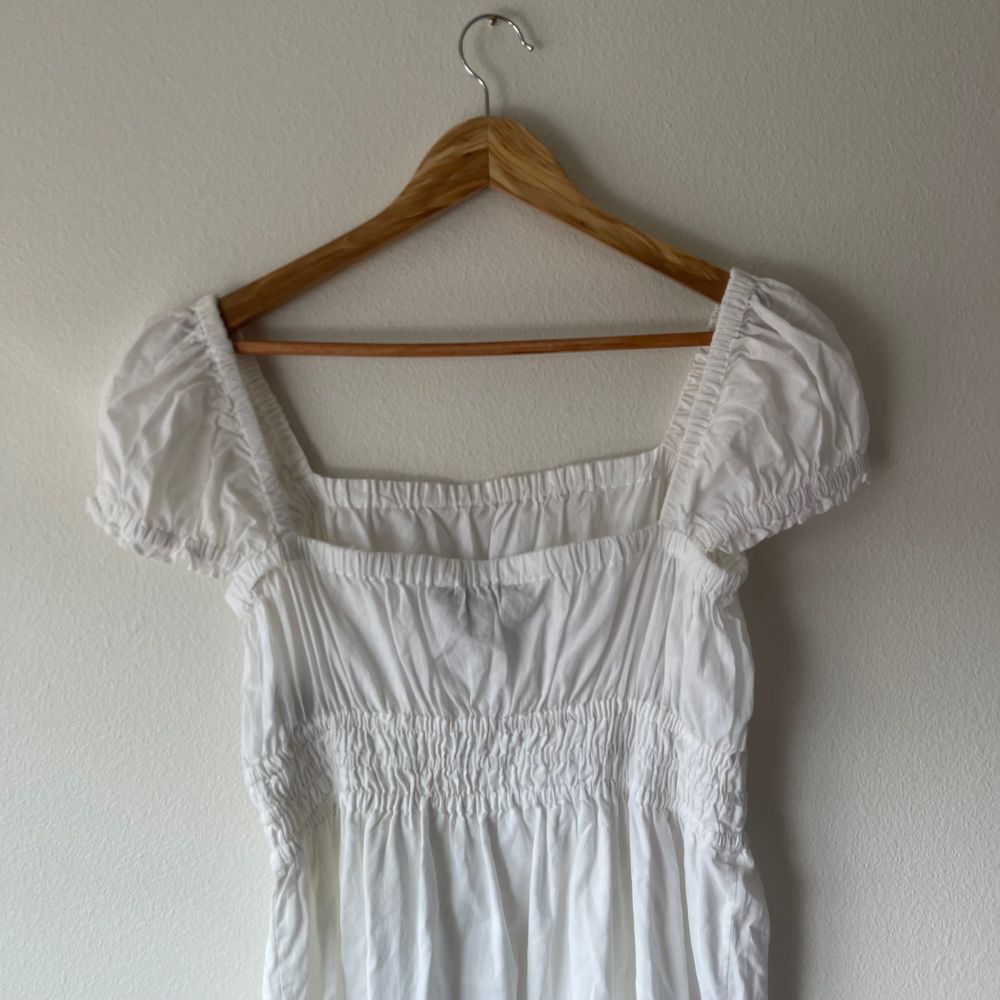 French Connection A-Line Gathered‎ White Cotton Mini Dress NWT - Picture 8 of 8